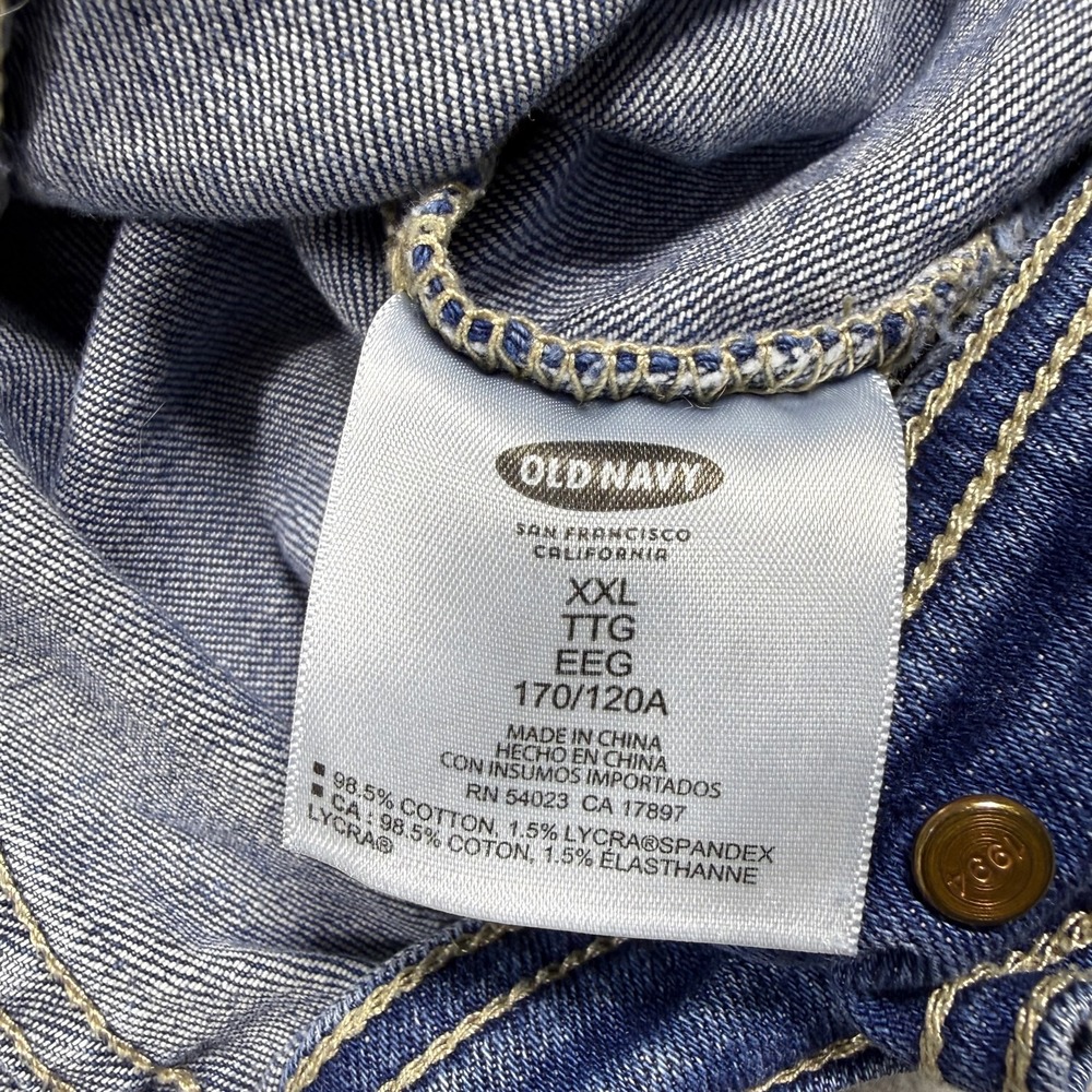 Old Navy Womens XXL Denim Trucker Jacket Medium Wash Stretch Button Front Blue - Picture 7 of 7